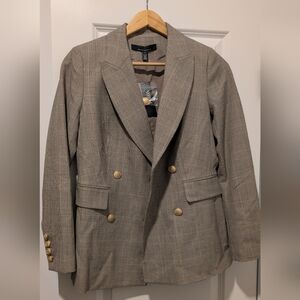 NWT White House Black Market Plaid Double-Breasted Blazer